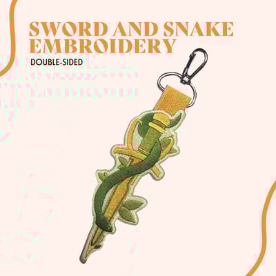 Sword and snake embroidered keytag - Thumbnail 3