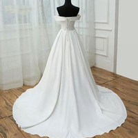 Elegant Simple Satin A-line Formal Prom Dress Beautiful Long Evening Dress - Thumbnail 1