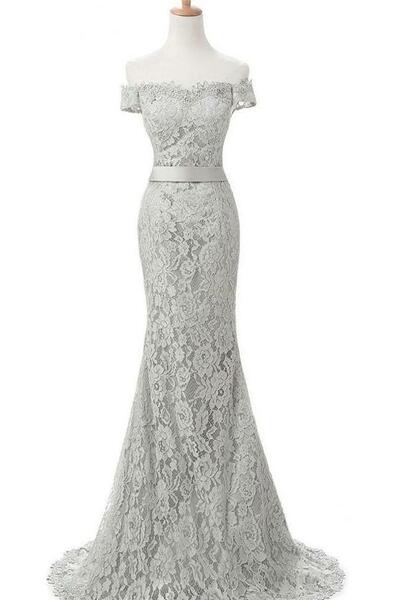 A Line Off The Shoulder Prom Dress, Modest Beautiful Long Prom Dress, Banquet Party Dress