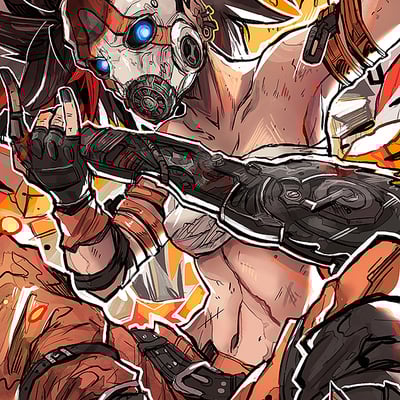 Female pscyho - borderlands 3 - autograph print