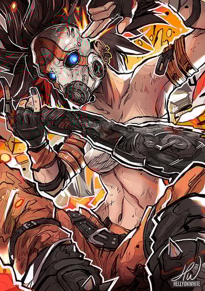 Female Pscyho - Borderlands 3 - Autograph Print