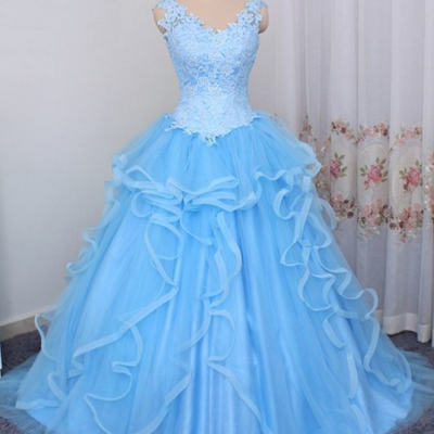 Prom dresses, gorgeous blue sweetheart birthday party dresses