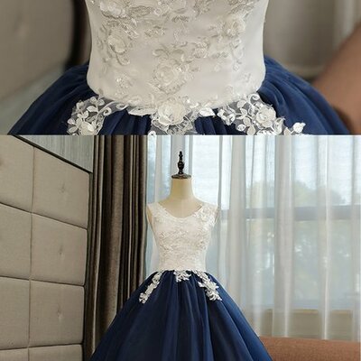 Prom dresses,vintage navy blue tulle long sequined quinceanera dress, formal prom dress