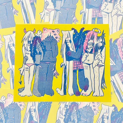 Warm together risograph print