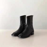 Handmade thick heel women's new fashion soft leather mid-calf genuine leather Martin boots - Thumbnail 2