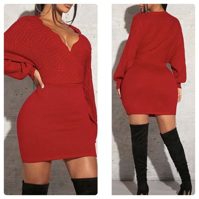 "Red Hot" Sweater Dress-TD