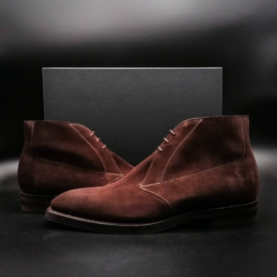 Handmade brown suede leather chukka boot - Thumbnail 2