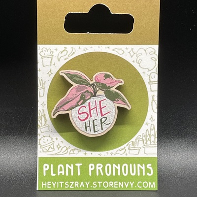 Plant pronouns wooden pins (6 options)