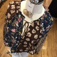 Plus Floral Blouse - Thumbnail 3
