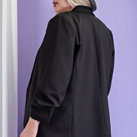 Plus Collared Blazer - Thumbnail 1