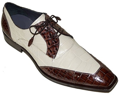 Handmade Men Spectator Shoes, Men alligator skin texture two tone formal Shoes