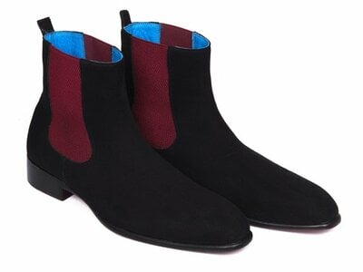 New Handmade Mens Black Suede Chelsea Boots