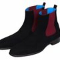 New Handmade Mens Black Suede Chelsea Boots - Thumbnail 1