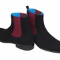New Handmade Mens Black Suede Chelsea Boots - Thumbnail 3