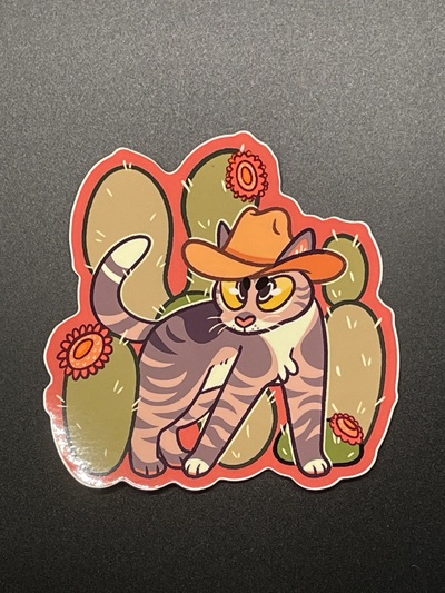 CACTUS CAT Vinyl Sticker