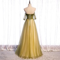 green Evening Dress, Temperament Long Fairy Dress, Elegant Party Dress - Thumbnail 2