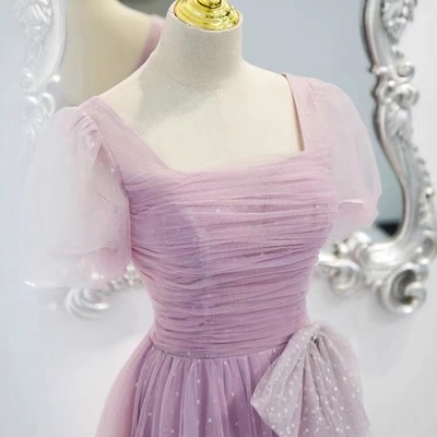 Purple evening dress,temperamental lady dress,dream fairy dress