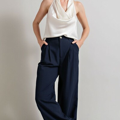 Navy wide leg pants