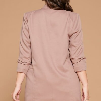 Plus taupe collared blazer