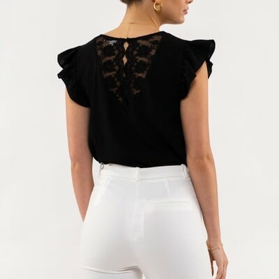 Lace back top