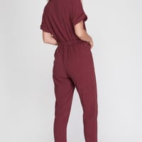 Plum Button Front Jumper - Thumbnail 1