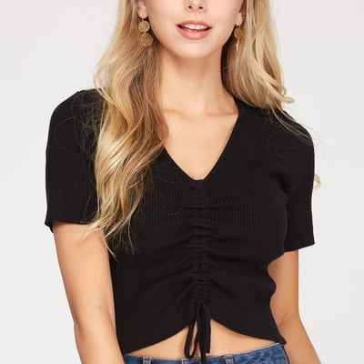 Soft ribbed knit crop top