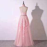  V-neck Halter Neck Lace Applique Evening Formal Gowns - Thumbnail 1