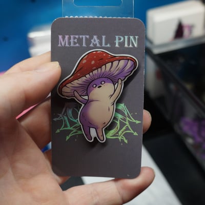 Dancing shroom enamel pin