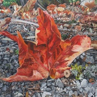 "First Signs Of Fall", Original Acrylic Painting By N.E.Thompson, Artwork Size 16x20 inches - Thumbnail 2