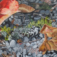 "First Signs Of Fall", Original Acrylic Painting By N.E.Thompson, Artwork Size 16x20 inches - Thumbnail 3