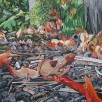 "First Signs Of Fall", Original Acrylic Painting By N.E.Thompson, Artwork Size 16x20 inches - Thumbnail 4