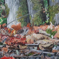 "First Signs Of Fall", Original Acrylic Painting By N.E.Thompson, Artwork Size 16x20 inches - Thumbnail 5