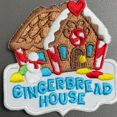 Gingerbread house badge