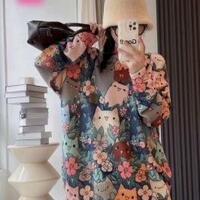 New cute cat round neck sweater sweater - Thumbnail 1