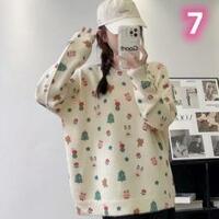 New cute cat round neck sweater sweater - Thumbnail 7