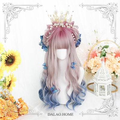 Harajuku gradient gentle curly princess long curly wig