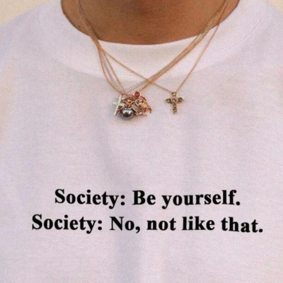 Be Yourself T Shirt in White