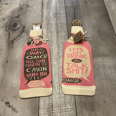 Let's just drink & talk shi!t- wine bottle sleeves - Thumbnail 3