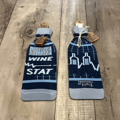 Code blue- wine stat- wine bottle sleeves