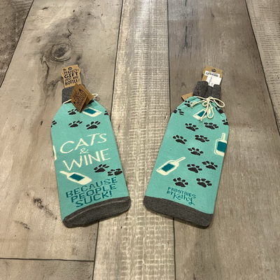 Cats & wine- wine bottle sleeves