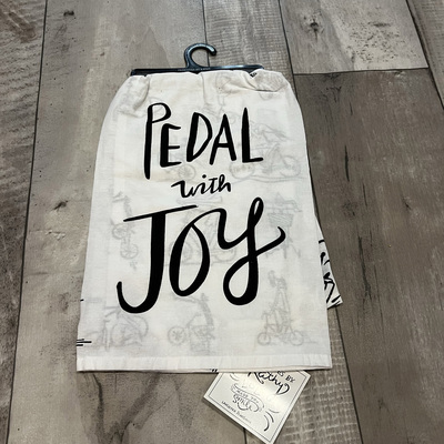 Pedal with joy tea towel