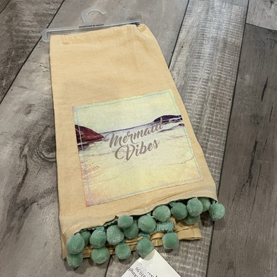 Mermaid vibes- tea towel