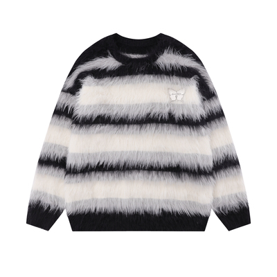 New sweet striped butterfly sweater