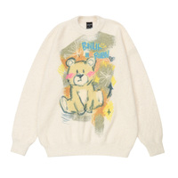 Sweet and cute bear round neck pullover sweater couple sweater - Thumbnail 1