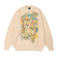 Sweet and cute bear round neck pullover sweater couple sweater - Thumbnail 2