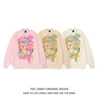 Sweet and cute bear round neck pullover sweater couple sweater - Thumbnail 5