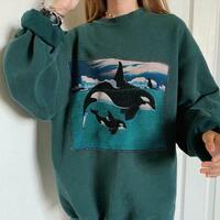 Vintage Whale Sweatshirt - Thumbnail 1