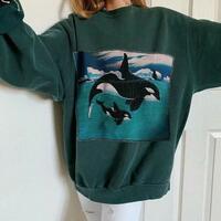 Vintage Whale Sweatshirt - Thumbnail 2