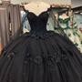 2024 New Cheap Quinceanera Dresses Black With Flowers Crystals Beaded-2
