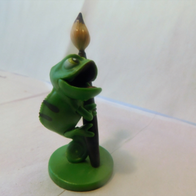 Vintage disney iguana lizard  figure animals, rodents on flower bud pvc